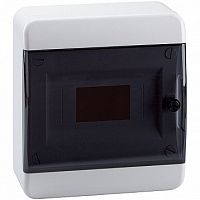 Распределительный шкаф OptiBox P, 8 мод., IP41, навесной, пластик, прозрачная черная дверь |  код. 117915 |  КЭАЗ